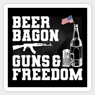 Beer Bagon Guns and Freedom Sticker